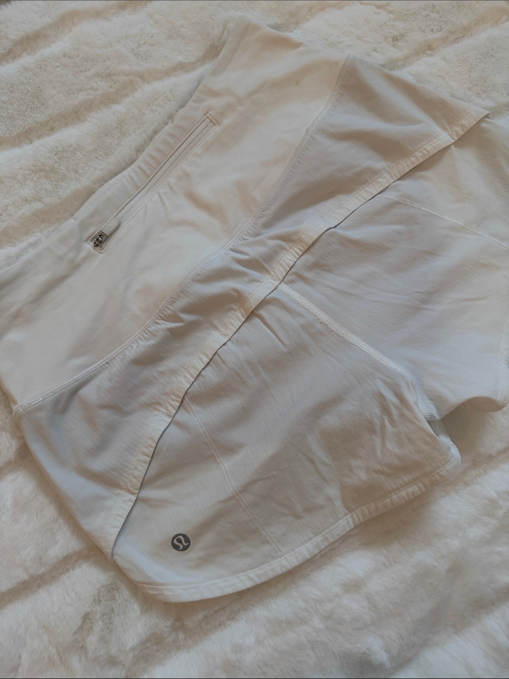 lululemon athletica White Performance Skort with Black Logo